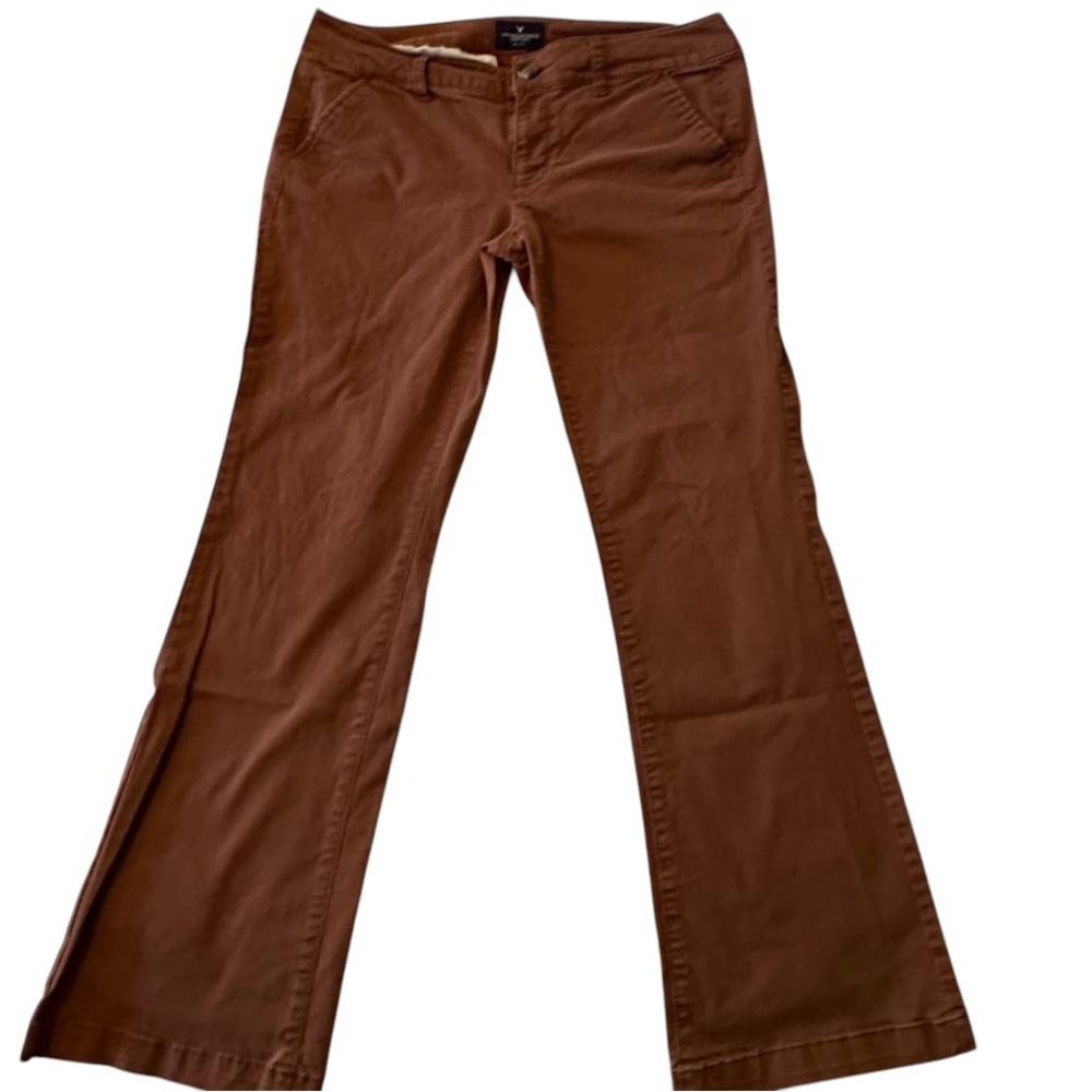 Low riseAmerican Eagle Outfitters kickboot khaki rust/brown stretch size 8 short